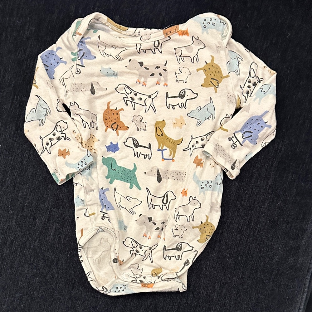 Angel Dear Multicolor Dog Print Bodysuit